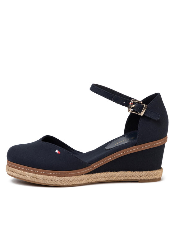 Tommy Hilfiger Tommy Hilfiger Еспадрильї Basic Closed Toe Mid Wedge FW0FW04787 Cиній