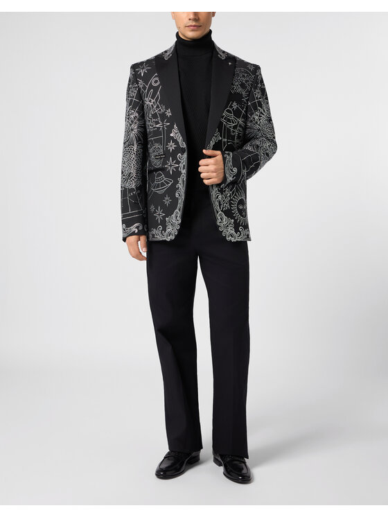 PHILIPP PLEIN PHILIPP PLEIN Marynarka 31276 Czarny Regular Fit