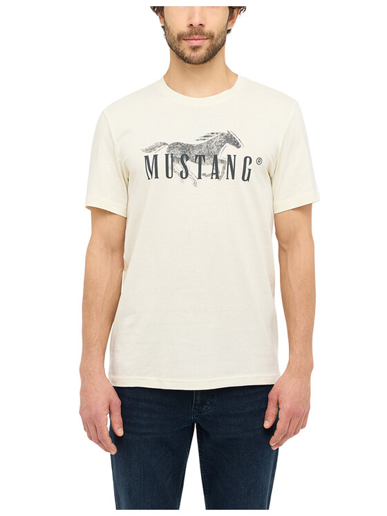 Mustang Mustang T-Shirt Style Austin Biały Regular Fit