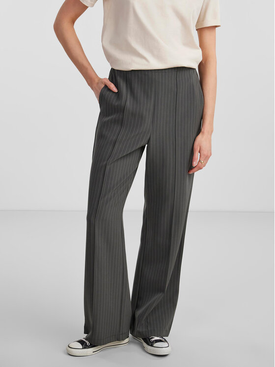 Pieces Bavlnené nohavice 17130407 Sivá Loose Fit
