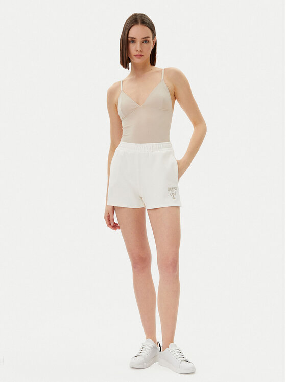 Guess Guess Szorty sportowe V5GD19 KC3D2 Écru Relaxed Fit