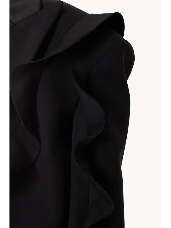 Epuzer Epuzer Marynarka Ruffled wool Czarny Standard Fit