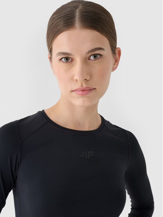 4F 4F S dlhými rukávmi 4FWAW24TFLOF276-20S Čierna Slim Fit
