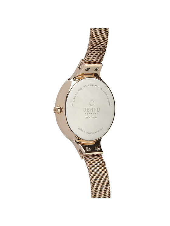 Obaku Obaku Zegarek V173LXVWMV Różowe złoto