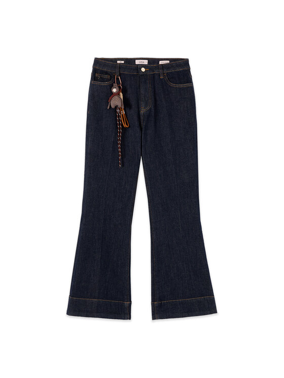 Oltre Oltre Jeansy P402R009267N034 Niebieski Flare Fit