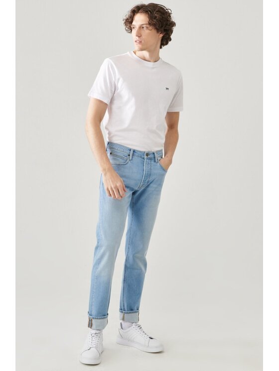 Lee Lee Jeansy DAREN ZIP FLY Niebieski Straight Fit