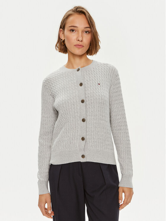 Tommy Hilfiger Tommy Hilfiger Strickjacke WW0WW43329 Grau Regular Fit