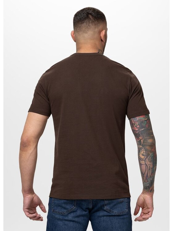 PITBULL PITBULL T-Shirt USA CAL Brązowy ciemny Regular Fit