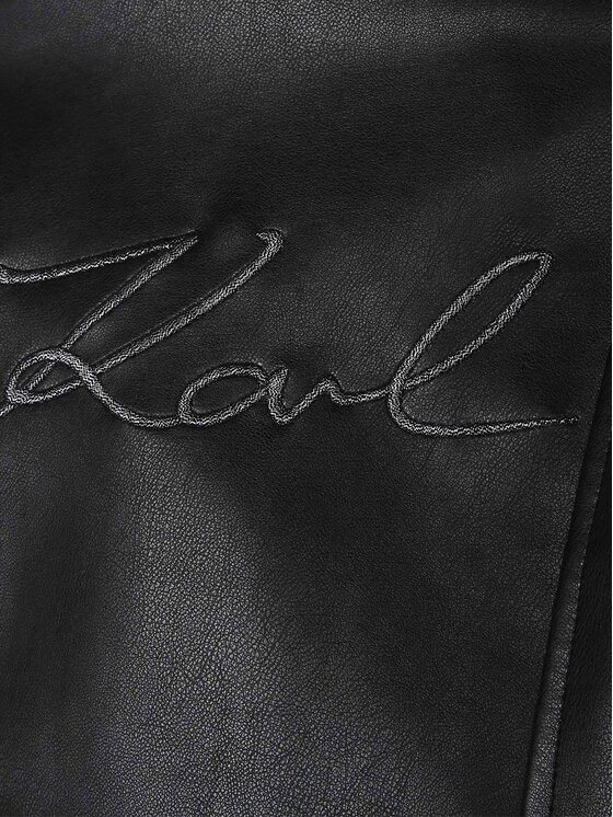 Karl Lagerfeld Kids Karl Lagerfeld Kids Kurtka z imitacji skóry Z16161 S Czarny Regular Fit