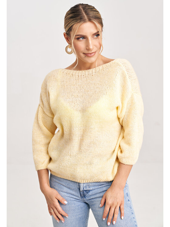 FIGL FIGL Sweter M993 Żółty Regular Fit