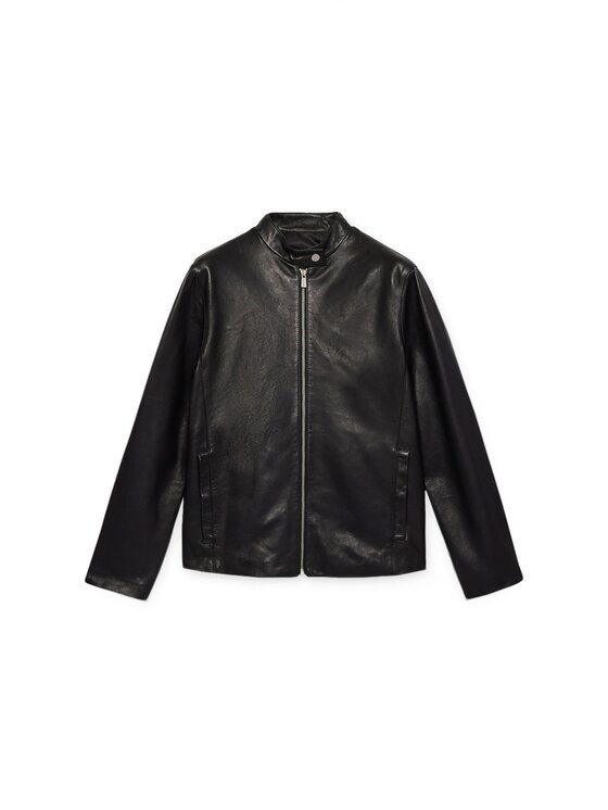 Trussardi Trussardi Kurtka skórzana R358A000770N033 Czarny Regular Fit