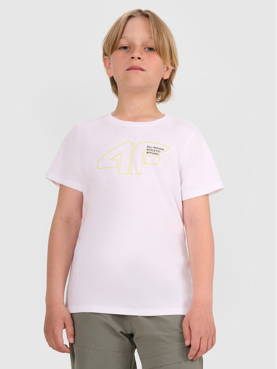 4F 4F T-Shirt BASIC+ Biały Regular Fit