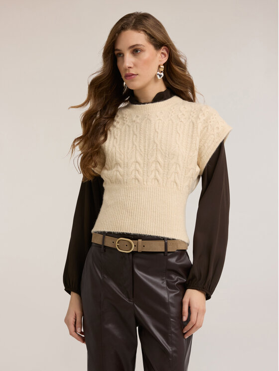 Motivi Motivi Maglione M028W003701N002 Crema Regular Fit