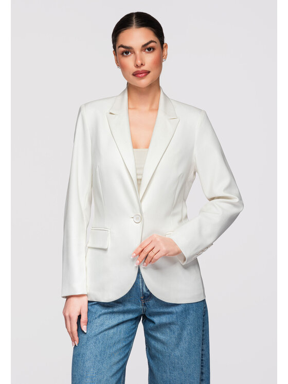 Ombre Ombre Sako OW-BLZB-0114 Bílá Slim Fit