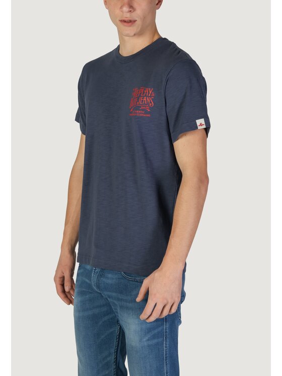 REPLAY REPLAY T-Shirt M3023.000.22336 Niebieski Shirt Fit