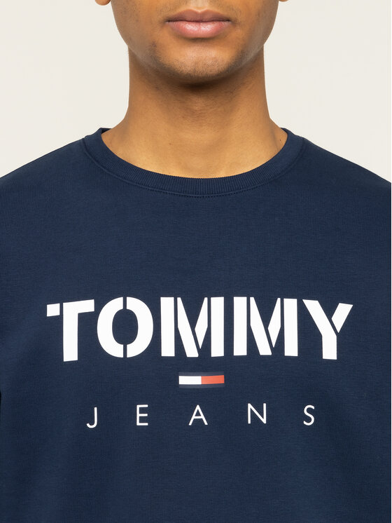 Tommy Jeans Tommy Jeans Džemperis Tjm Novel Logo Crew DM0DM07614 Tamsiai mėlyna Regular Fit