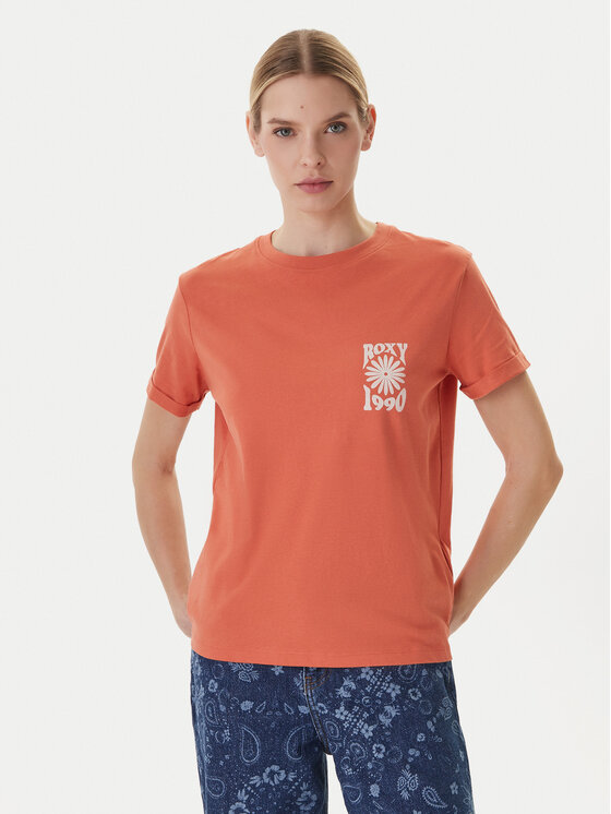 Roxy Roxy T-Shirt Oceanregular ERJZT06110 Orange Regular Fit