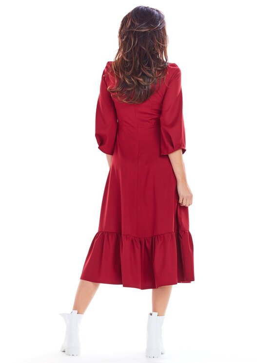 Awama Awama Vestito da giorno A345 Bordeaux Basic Fit
