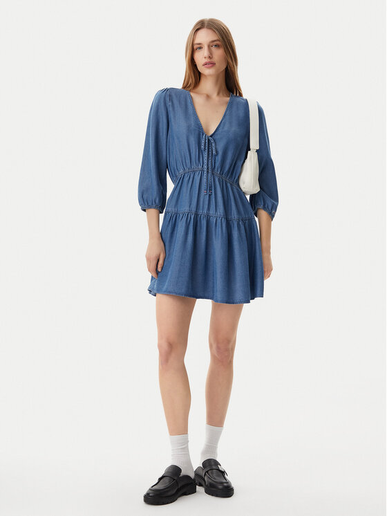 Tommy Jeans Tommy Jeans Každodenní šaty DW0DW20612 Modrá Relaxed Fit