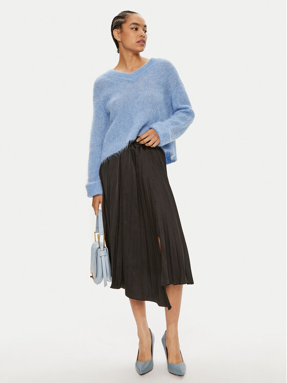 DKNY DKNY Spódnica plisowana P4ENTQBW Czarny Regular Fit
