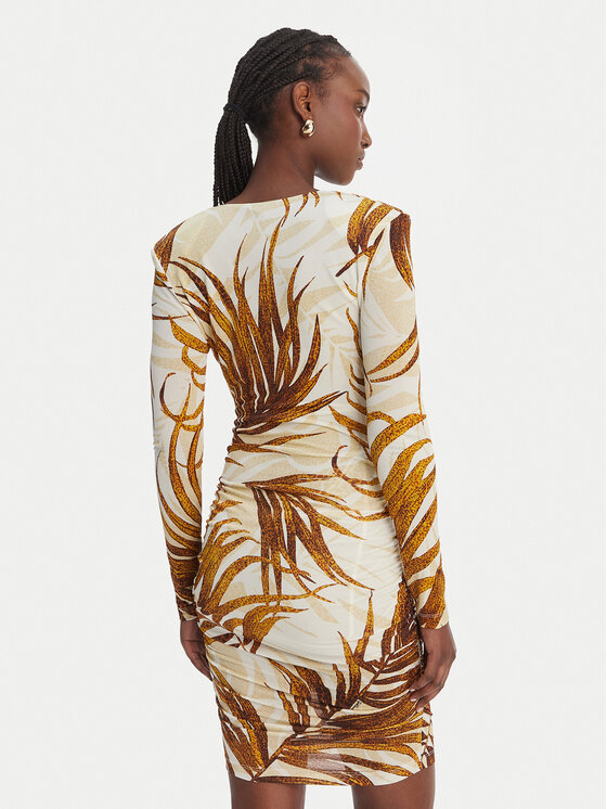 Just Cavalli Just Cavalli Коктейлна рокля 80PAO957 JS560 Жълт Slim Fit