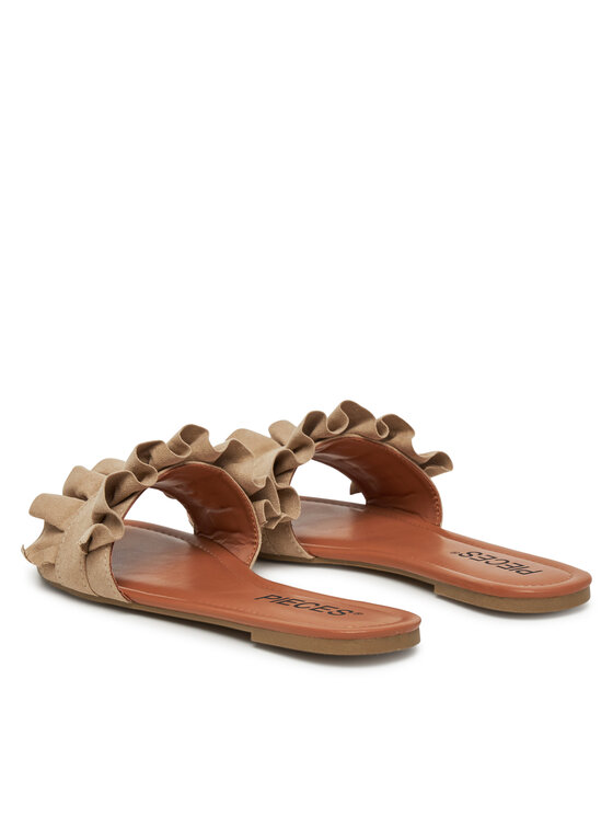 Pieces Pieces Klapki Nola 17101699 Beżowy