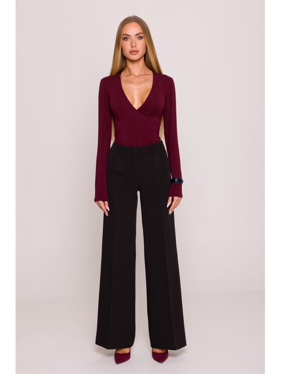 Made of Emotion Made of Emotion Spodnie materiałowe M875 Czarny Wide Leg