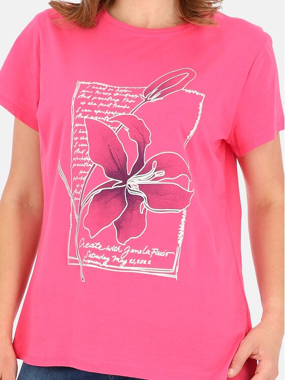 Perso Perso T-Shirt TCE242339F Koralowy Regular Fit