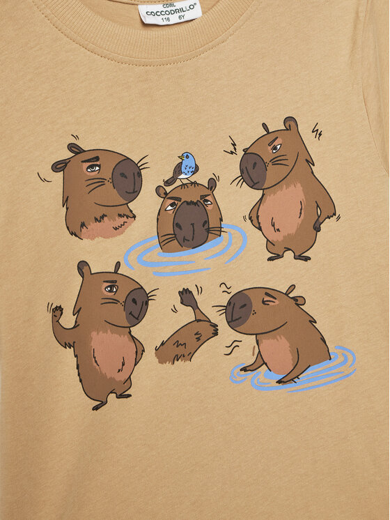 Coccodrillo Coccodrillo Marškinėliai WC5143225VBA Smėlio Regular Fit