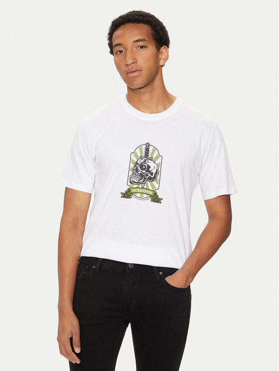 Jack&Jones Jack&Jones Tričko Seven Skull 12262491 Biela Regular Fit