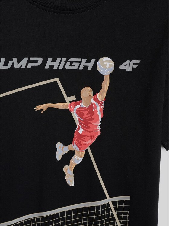 4F 4F T-Shirt 4FJRAW26TTSHM4345-20S Czarny Regular Fit