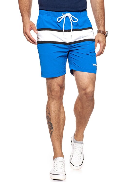 Wrangler Wrangler Szorty materiałowe SWIMSHORT Niebieski Regular Fit