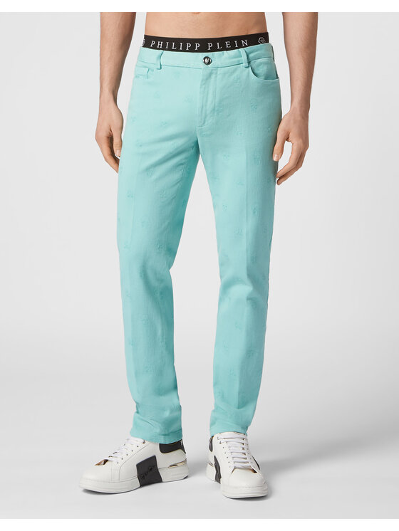 PHILIPP PLEIN PHILIPP PLEIN Chino kalhoty 3695 Světle modrá Chino Fit