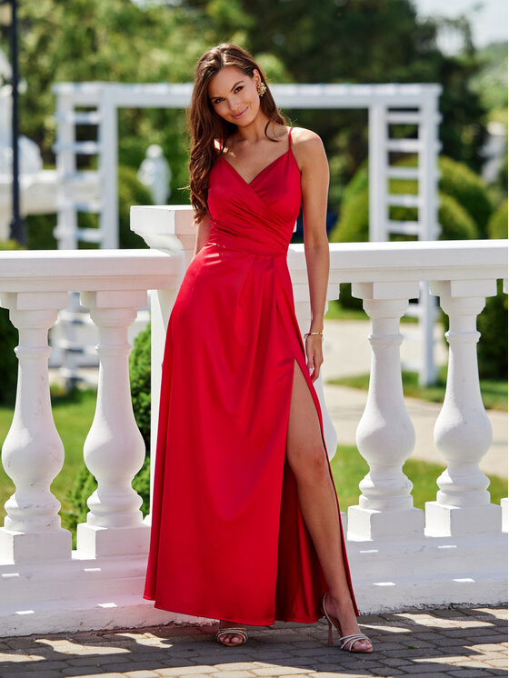 Roco Fashion Roco Fashion Večerní šaty Salma Červená Slim Fit