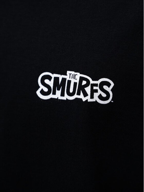 Smerfy Smerfy T-Shirt Szeroka Luźna Gargamel 127667 Czarny Oversize