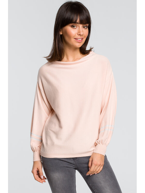 BeWear BeWear Sweter BK024 Pomarańczowy Modern Fit