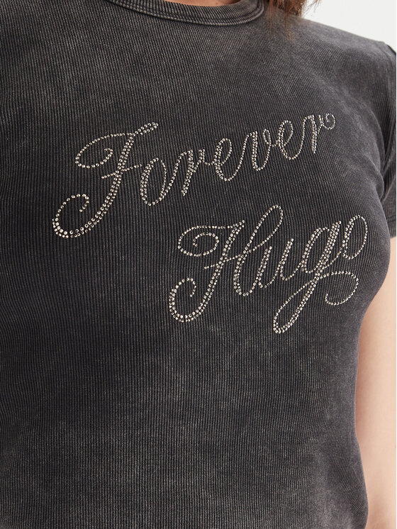 HUGO HUGO Tričko Dever 50546936 Čierna Slim Fit