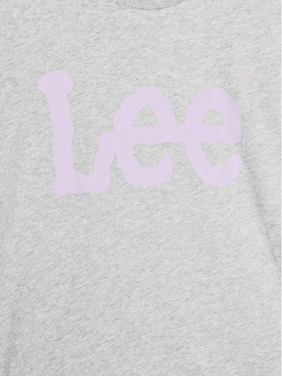 Lee Lee T-Shirt Wobbly Graphic LEG5029 Szary Regular Fit