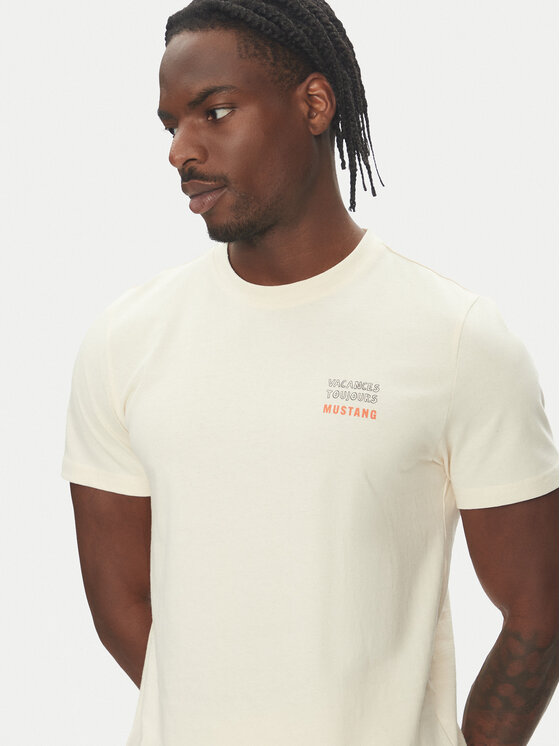 Mustang Mustang T-Shirt Austin 1016502 Μπεζ Regular Fit