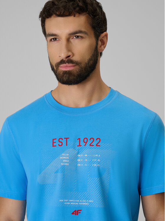 4F 4F T-Shirt AQUA FORCE Niebieski Regular Fit
