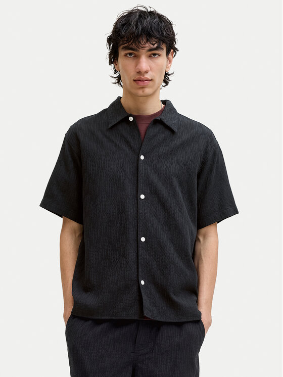 Jack & Jones Jack & Jones Košeľa Montauk 12293555 Čierna Relaxed Fit
