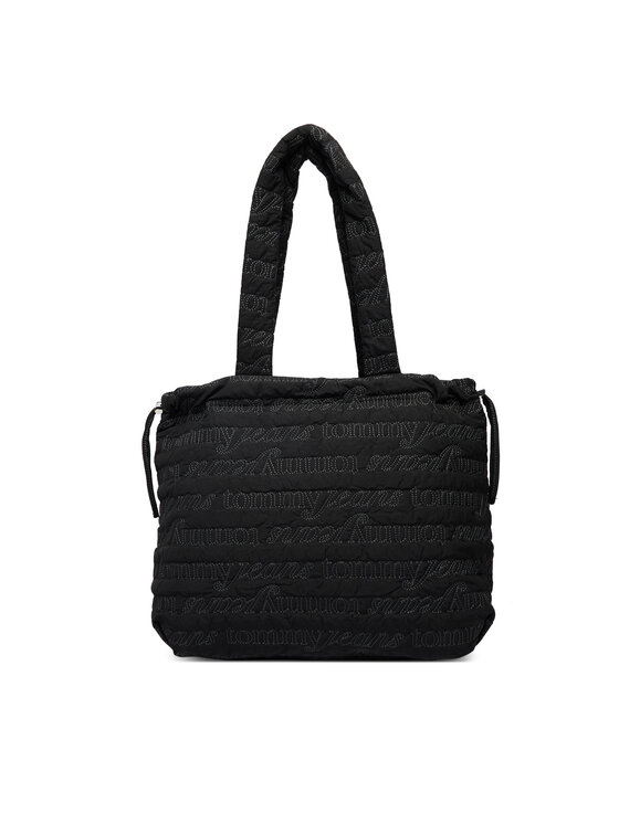 Tommy Jeans Tommy Jeans Geantă Tjw Icon Nylon Tote Aop AW0AW18649 Negru