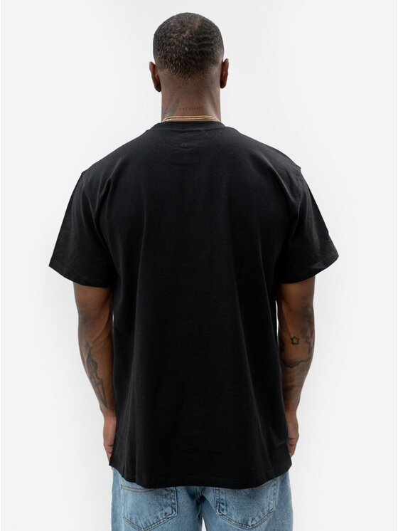 Jigga Wear Jigga Wear T-Shirt Koszulka Z Krótkim Rękawem Oversize Męska Czarna / Czerwona Jigga Wear Haft Simple Crown 2XL Czarny Oversize