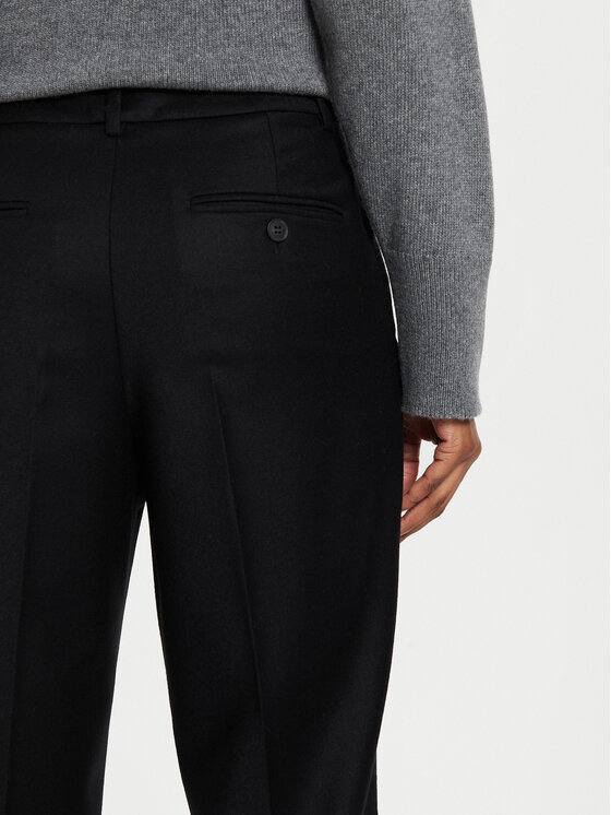 Weekend Max Mara Weekend Max Mara Hlače iz tkanine Caldaia 2425136132 Črna Straight Fit