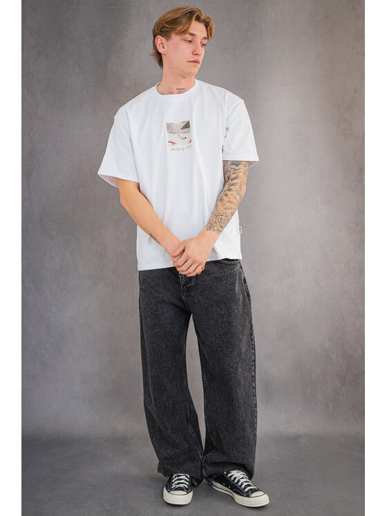 Mercur Mercur T-Shirt Himalaya Biały Comfortable Fit