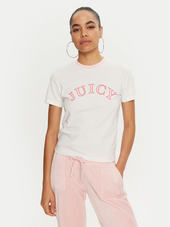 Juicy Couture Juicy Couture Tricou College Gf JCSCT224414 Alb Regular Fit