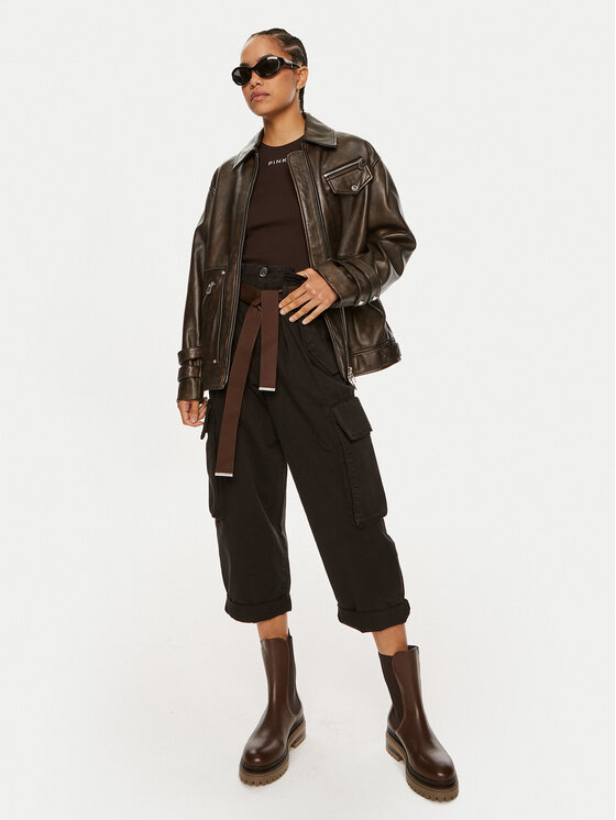 PINKO Pinko Spodnie cargo Ronfare 101840 A21C Czarny Regular Fit
