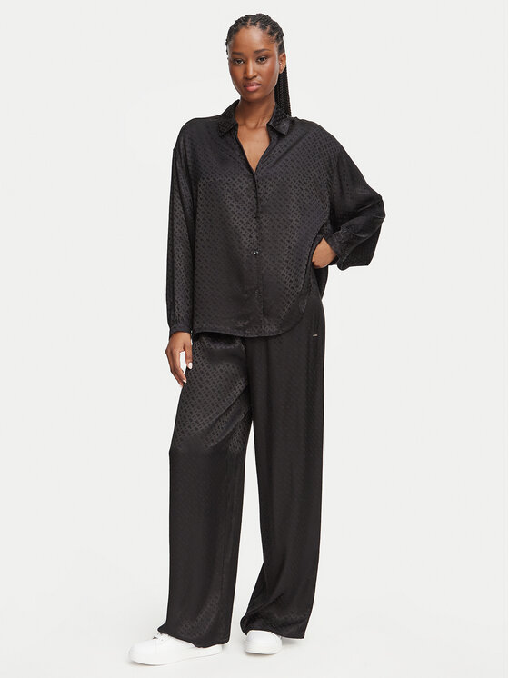 BOSS BOSS Pyžamové kalhoty 50570988 Černá Relaxed Fit
