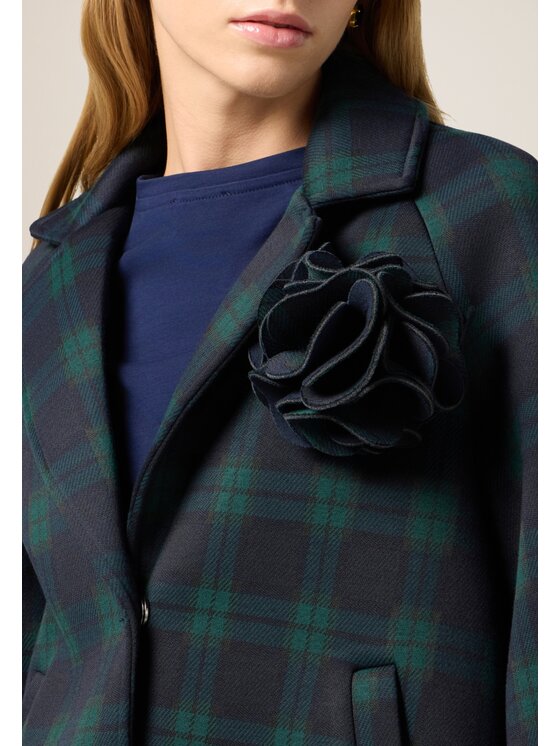 Oltre Oltre Cappotto 8009J000248N0S5 Blu Boxy Fit