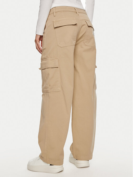 Guess Jeans Guess Jeans Cargo kalhoty W4YB61 WGCV1 Béžová Relaxed Fit